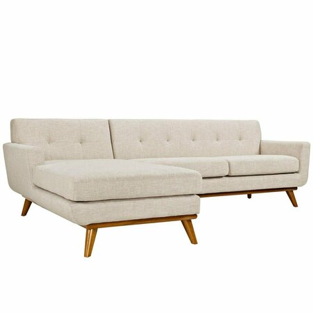 MODWAY FURNITURE Engage Left-Facing Sectional Sofa, Beige EEI-2068-BEI-SET
